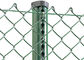 Hafif Pvc Kaplı Zincir Bağlantı Çit Hasır Yeşil / Siyah / Mavi Renk