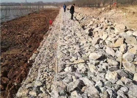 Çevre dostu Metal Gabion Sepeti Gümüş Galvanize / PVC Kaplama