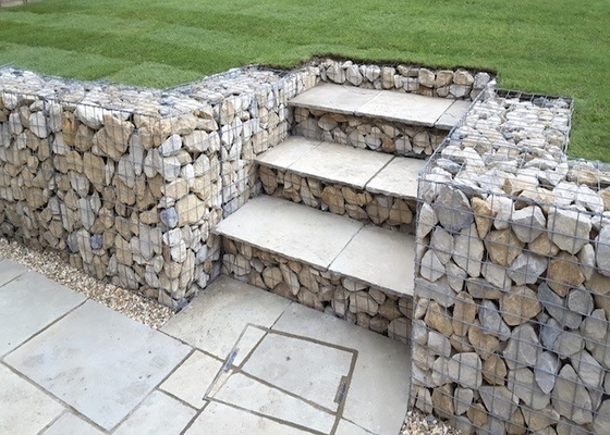 Peyzaj Duvar Dekorasyonu İçin Yeşil Toz Galvanizli 3mm Kaynaklı Gabion Kutusu