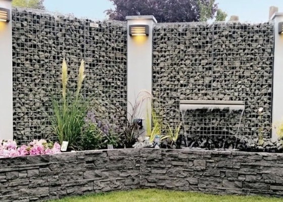 Bahçe Dekorasyonu İçin Taşlı 75mmx75mm Kaynaklı Hasır Gabion Sepetleri