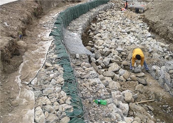 Nehir yolu ve sığınak koruması için galvanize altıgen gabyon sepetleri