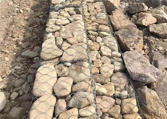6 * 8, 8 * 10,10 * 12 Toprak veya Nehir Kıyısı Erozyon Koruması İçin Taş Dolu Metal Tel Gabion Kafes