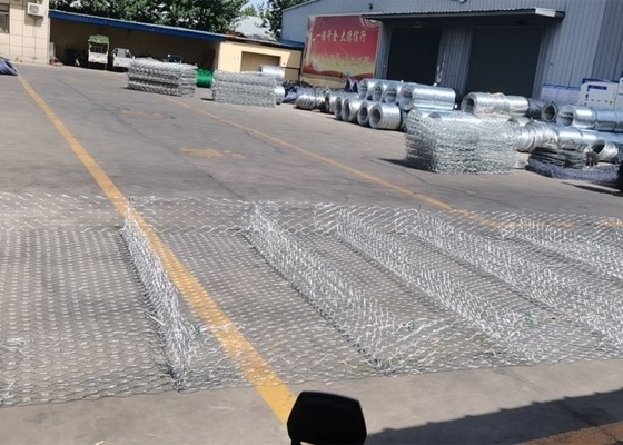 Altıgen  Gabion Yatak Çift Bükümlü Dokuma File Gabion Galfan Kaplamalı