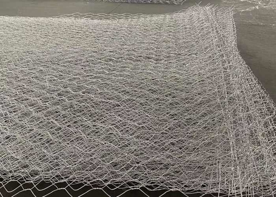 İstinat Duvarı Sistemi 80mmx100mm için Gümüş Galvanizli Gabion Hasır
