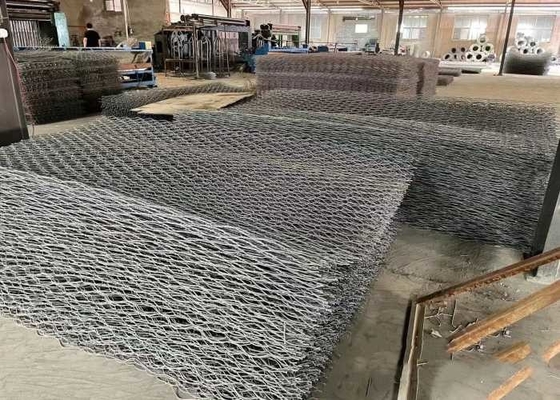 Çevre dostu Metal Gabion Sepeti Gümüş Galvanize / PVC Kaplama
