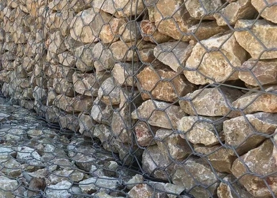2*1*1m 245gm Galvanizli Tel Gabion Sepeler Dayanıklı İnşaat