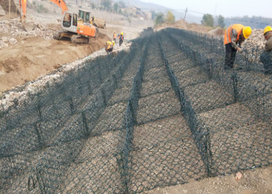 PVC Kaplama  Gabion Koltuk Dikiş Ağı Gabion ISO9001 Onaylı Eğim Koruması Gabion sepetleri Koltuk