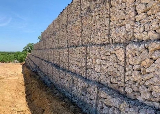 100g Çinko Kaplı Ekonomik Dokuma Gabion Sepetleri Nehir Sahası Koruması