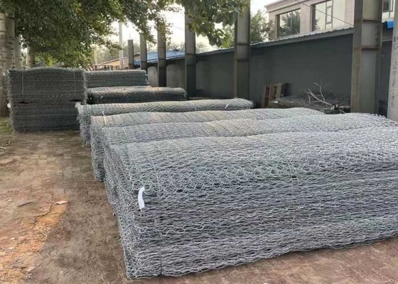 Su Koruma Projesi için Pvc Kaplı Bahçe 2x1x1m  Gabion Yatak Sepetleri