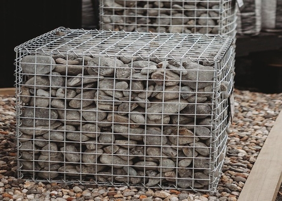 Bahçe Dekorasyonu İçin Taşlı 75mmx75mm Kaynaklı Hasır Gabion Sepetleri