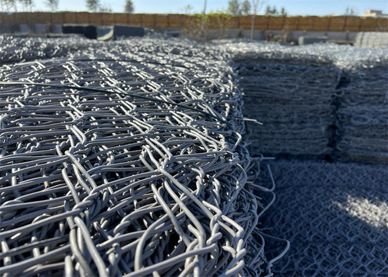 1x1x1m Gabion Tel Ağı Pvc Kaplama Kalınlığı 0.2-1mm