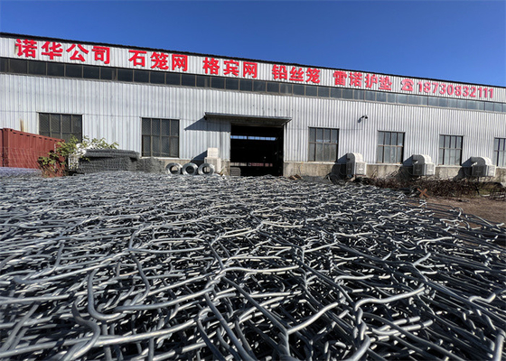1m-2m Genişliği Galvanizli Gabion Kutusu 80x100mm Ağ Boyutu