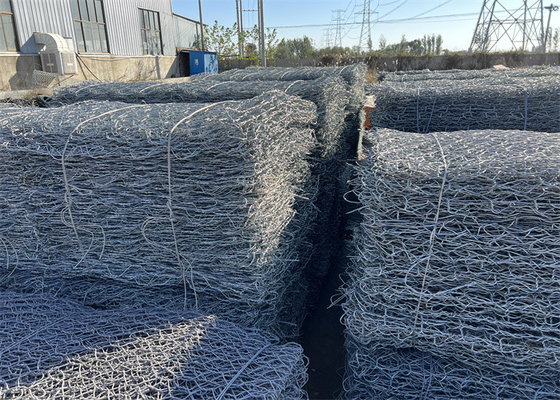 1x1x1m Gabion Tel Ağı Pvc Kaplama Kalınlığı 0.2-1mm