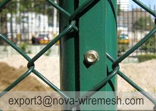 Çekici Güçlü Zincir Bağlantısı Çit Ağı Galvanizli PVC Kaplı