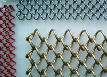 Dekoratif Metal Mesh Perde Alüminyum Altın 6mm X 6mm Özelleştirilebilir Oda Bölücü