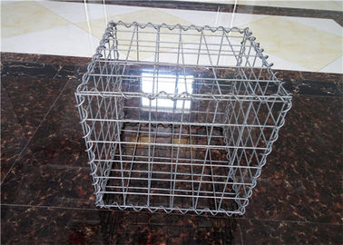 Gümüş Renkli Dekoratif Gabion Sepetleri / Galvanizli Çelik Taş Kafes
