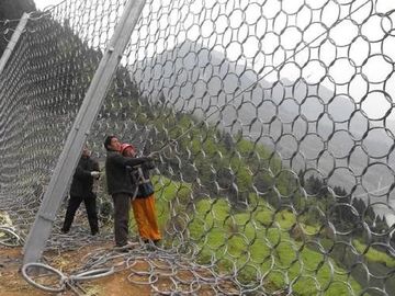 Sıcak Daldırma Galvanizli Metal Halka Hasır Düz Dokuma Şev Stabilizasyon Sistemi