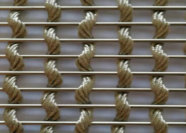 Mimari İçin Dokuma Dekoratif Hasır Çit Panelleri 0.2mm-4mm Tel Çapı
