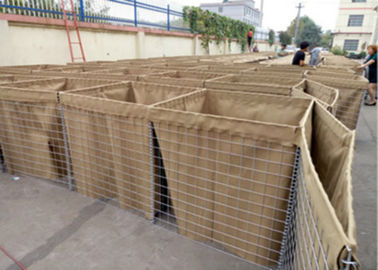 Dayanıklı Soldurulmuş Askeri Kum Gabion Kutusu Duvar Savunma için Kumlu Savunma Bariyeri