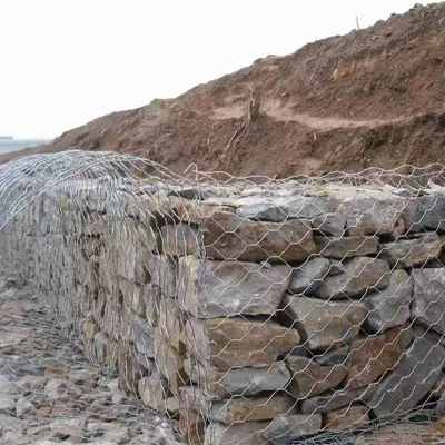 Dayanma Duvar Gabion Basket - Dayanıklılık için Altgen Açı Galvanizli Çelik Tel Kutusu