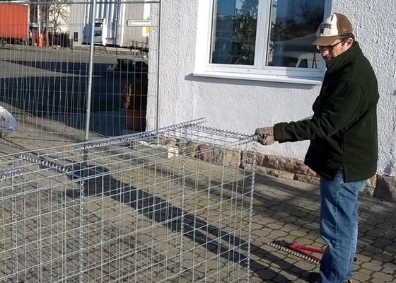 PVC Kaplı Metal Gabion Sepetleri / Gabion Taş Kafesleri Uzun Ömürlü